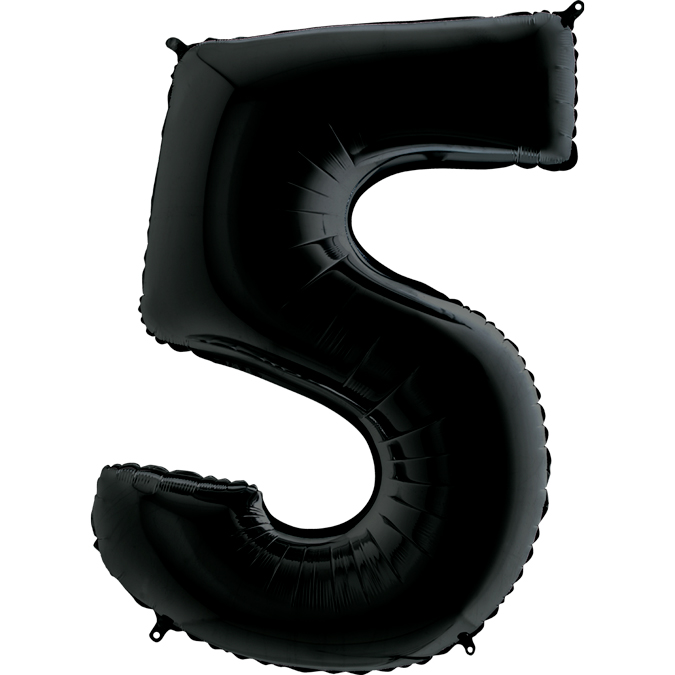 5 Yaş Rakam 40 İ̇nc Si̇yah Renk Folyo Balon 100 Cm