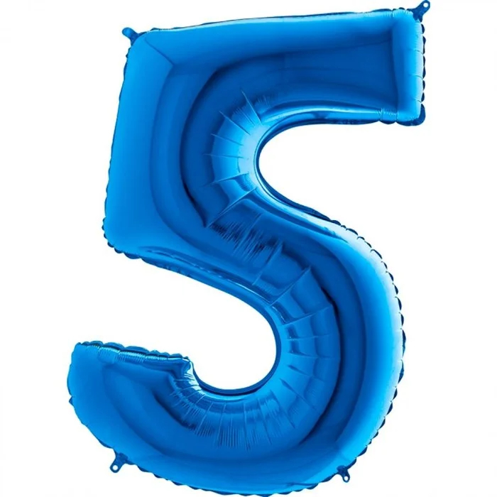 5 Yaş Rakam 40 İ̇nc Mavi̇ Renk Folyo Balon 100 Cm