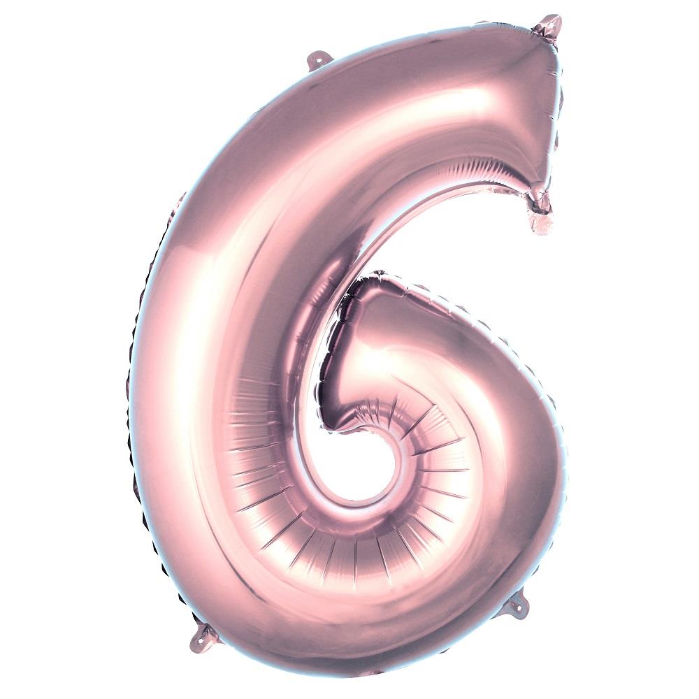 6 Yaş Rakam 40 İ̇nc Rosegold Renk Folyo Balon 100 Cm