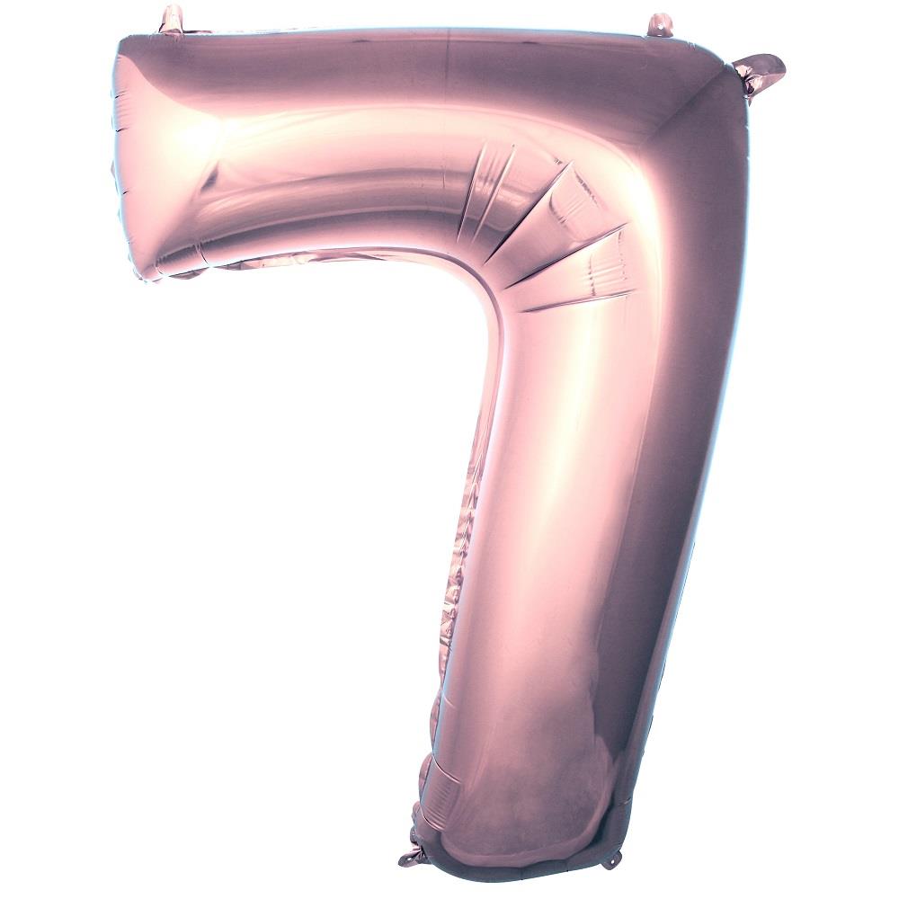 7 Yaş Rakam 40 İ̇nc Rosegold Renk Folyo Balon 100 Cm