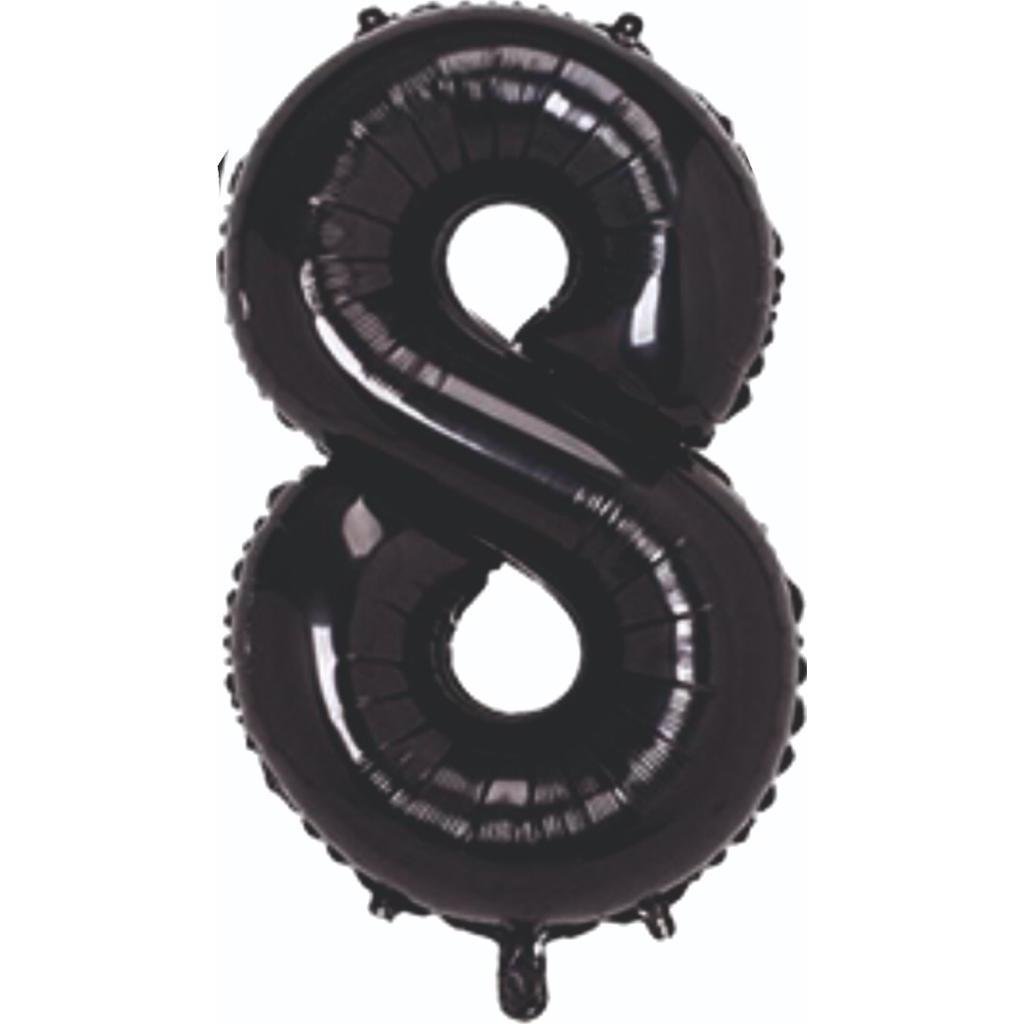 8 Yaş Rakam 40 İ̇nc Si̇yah Renk Folyo Balon 100 Cm