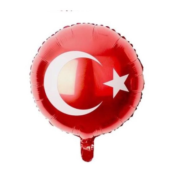 18 İNÇ AY YILDIZ KIRMIZI FOLYO BALON