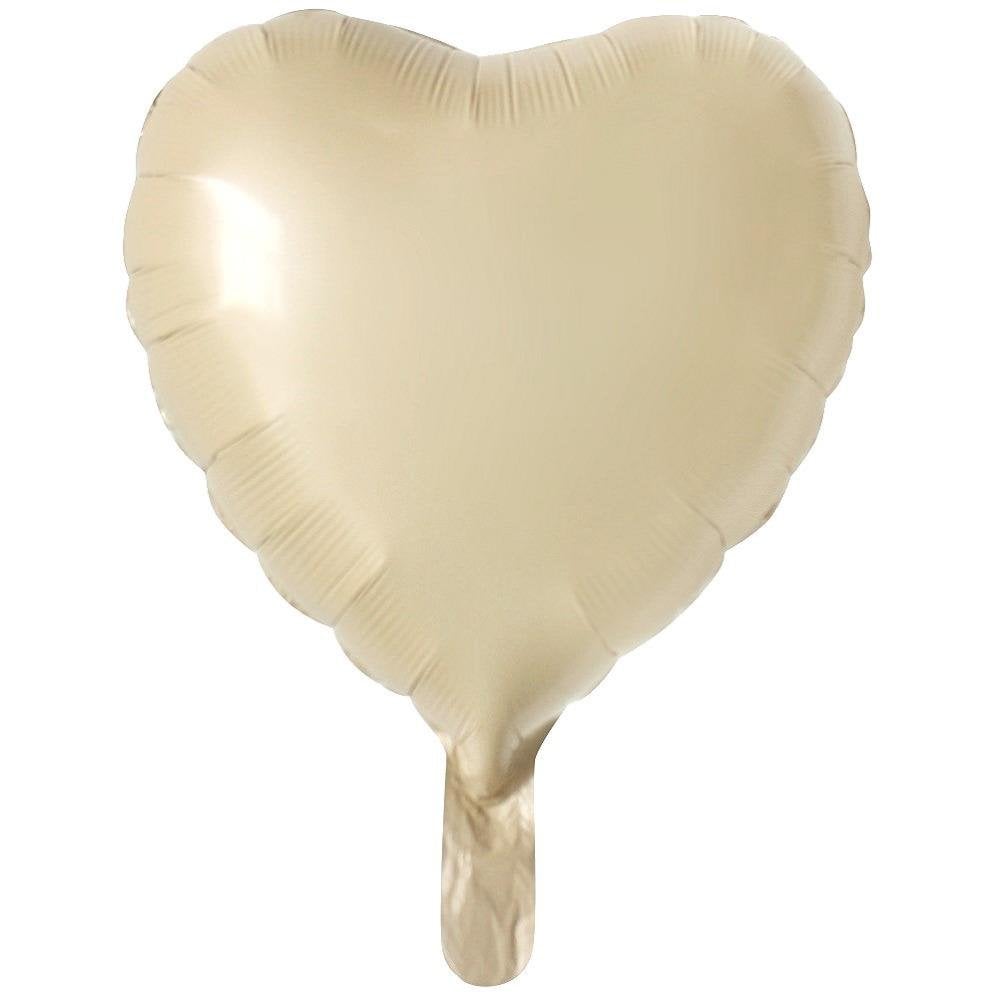 18 İ̇nc Kalp Bej Renk Folyo Balon