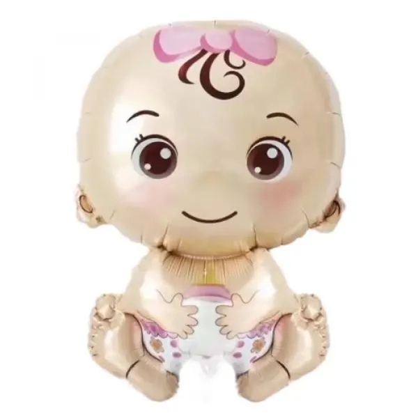 BABY SHOWER KIZ BEBEK  PEMBE FOLYO BALON 22 İNC