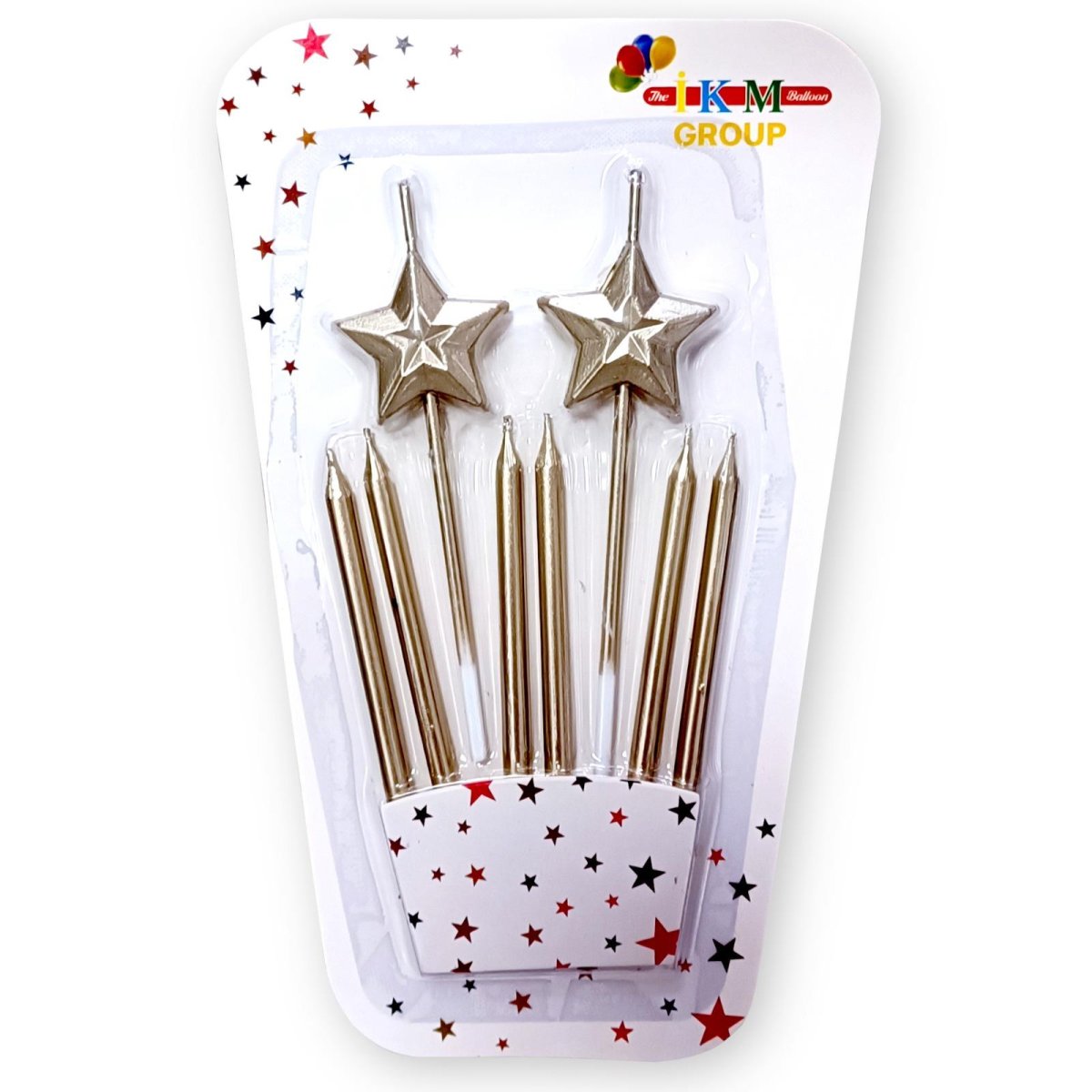 Rose Gold Yildiz Fi̇gürlü Ve İ̇nce Çubuk Pasta Mumu Seti̇ - 8 Adetli̇ Kombi̇n Paket