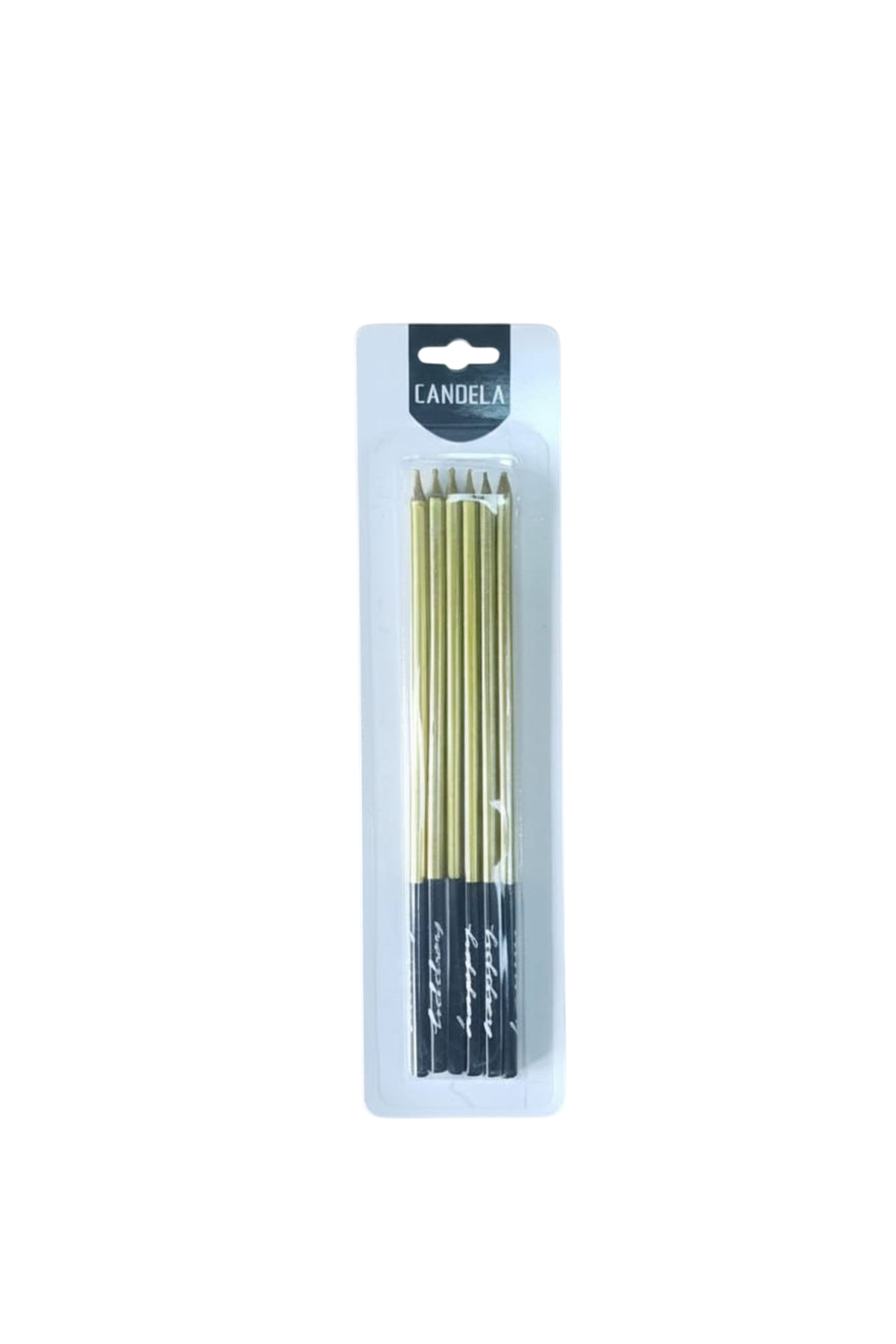 METALİK GOLD VE SİYAH ÇİFT RENK PASTA MUMU SETİ - 15 CM EKSTRA UZUN VE LÜKS 5 ADET