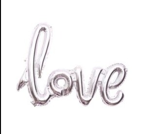 GÜMÜŞ EL YAZISI "LOVE" FOLYO BALON - 18 İNÇ ŞIK SEVGİLİLER GÜNÜ VE YILDÖNÜMÜ DEKORU