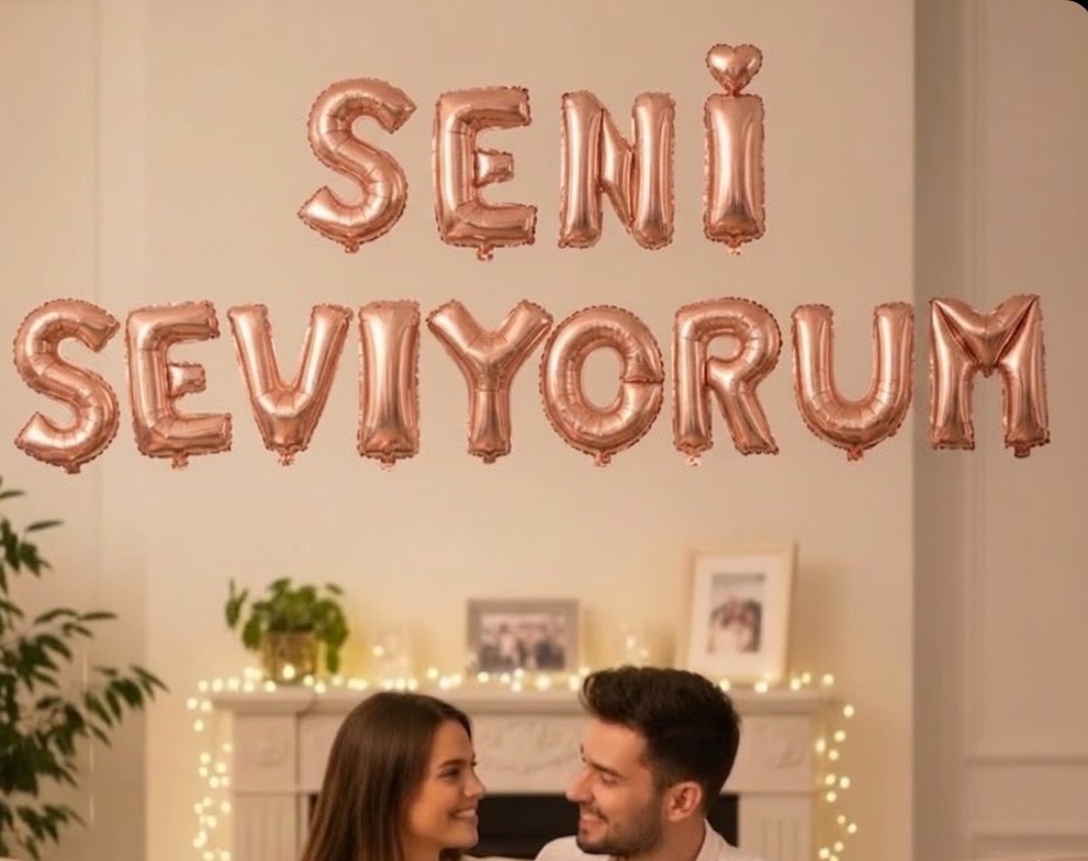 ROSE GOLD "SENİ SEVİYORUM" FOLYO BALON SETİ - 13 PARÇA 16 İNÇ ŞIK VE ROMANTİK DEKOR