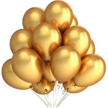 GOLD METALİK BALON - 1 ADET 12 İNÇ LÜKS PARTİ SÜSLEMESİ