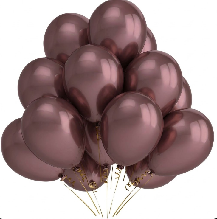 KOYU GÜL KURUSU METALİK BALON - 1 ADET 12 İNÇ ZARİF PARTİ SÜSLEMESİ