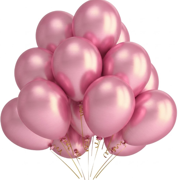 ŞEKER PEMBE METALİK BALON - 1 ADET 12 İNÇ SEVİMLİ PARTİ SÜSLEMESİ