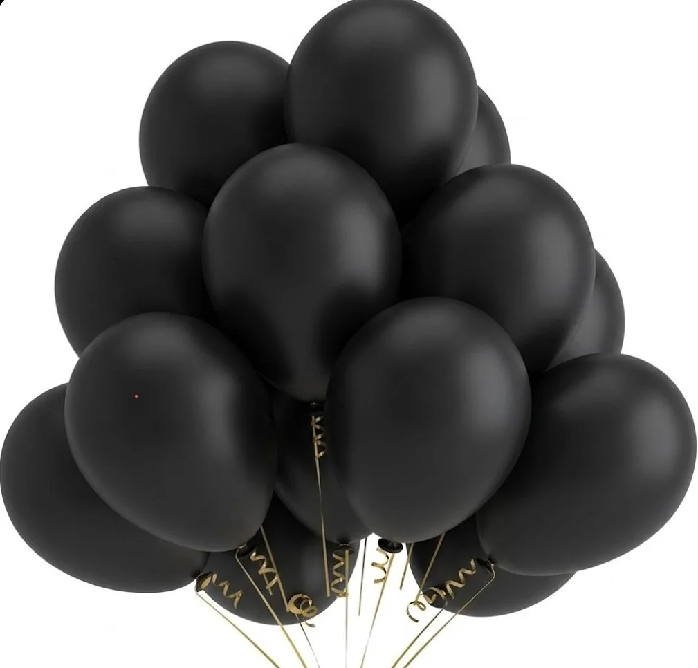 SİYAH STANDART LATEKS BALON - 1 ADET 12 İNÇ KARİZMATİK PARTİ SÜSLEMESİ