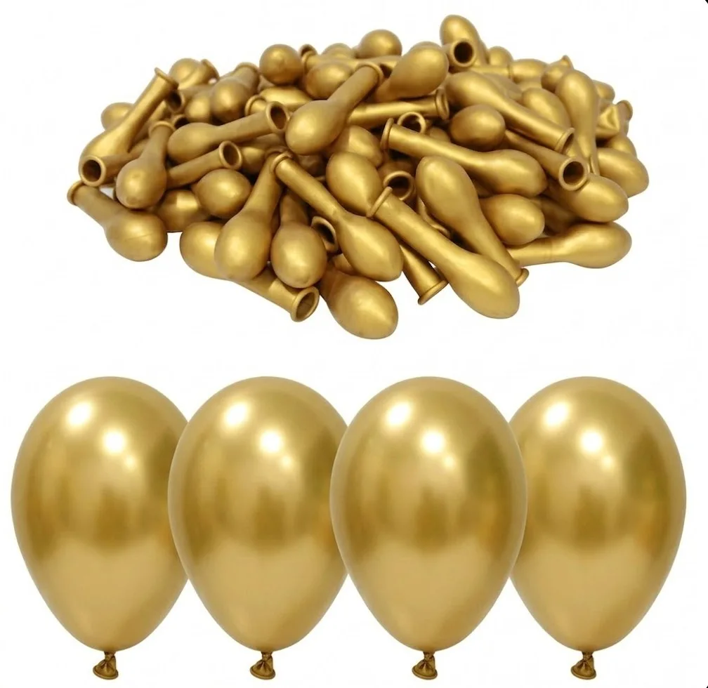 GOLD METALİK LATEKS BALON - 1 ADET 12 İNÇ LÜKS VE GÖRKEMLİ PARTİ SÜSLEMESİ