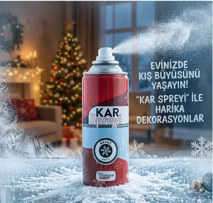 Beyaz Kar Spreyi̇ – Yilbaşi Cam Ve Ağaç Süsleme Dekoru