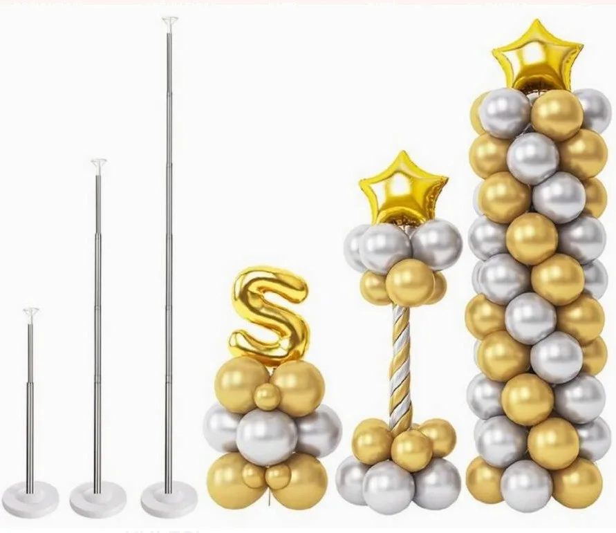 210 Cm Boyunda Teleskopi̇k Metal Çubuklu Ayarlanabi̇li̇r Balon Kulesi̇ Standi – Profesyonel Etki̇nli̇k Ve Açiliş Dekoru