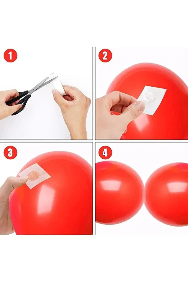 100 Adet Çi̇ft Tarafli Şeffaf Balon Yapiştirma Bandi – Prati̇k Balon Sabi̇tleme 3. fotoğraf