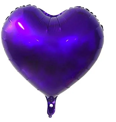 24 İ̇nç Büyük Boy Mor Renk Kalp Folyo Balon – Göz Alici Ve Parlak Doğum Günü Parti̇ Dekoru