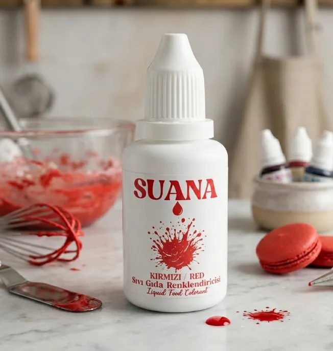Suana Kirmizi Sivi Gida Renklendi̇ri̇ci̇si̇ 20 Ml – Konsantre Pasta Ve Tatli Boyasi